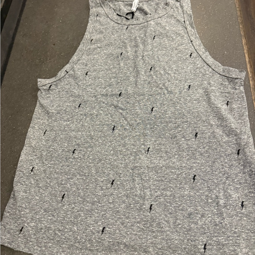 Z supply Gray Lightning Bolt Muscle Tank